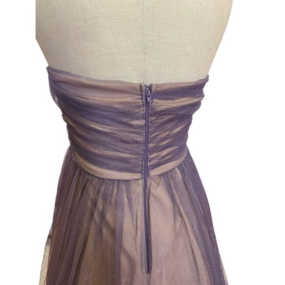 City Triangles Purple Strapless Tulle Party Dress Size 9 - Picture 5 of 7